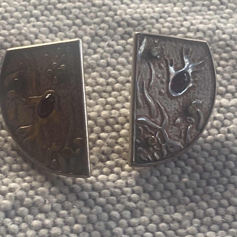 Sterling Silver and 14k one one a kind artisan earrings